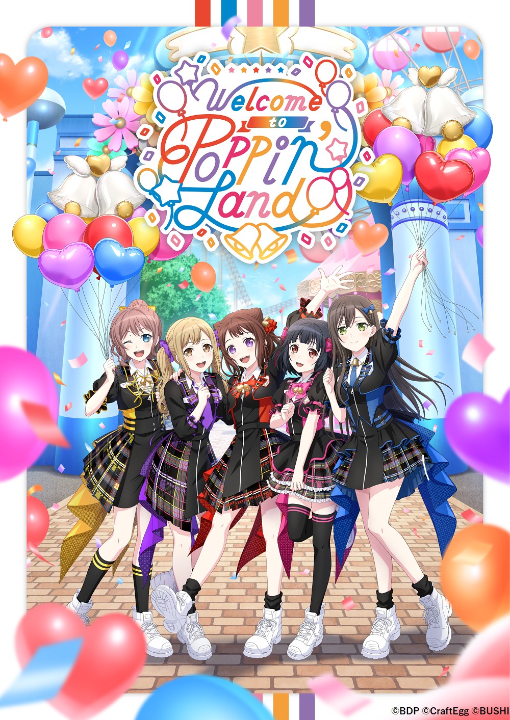 Poppin’Partyポッピンランド年パス風プラスチックパスポート バンドリ Character card Poppin' Party Poppin Land Year Pass style