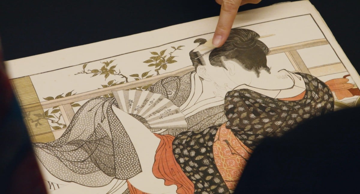 喜多川歌麿の“春画”最高傑作の一つ「歌満くら」を友禅染めの帯に 1点 