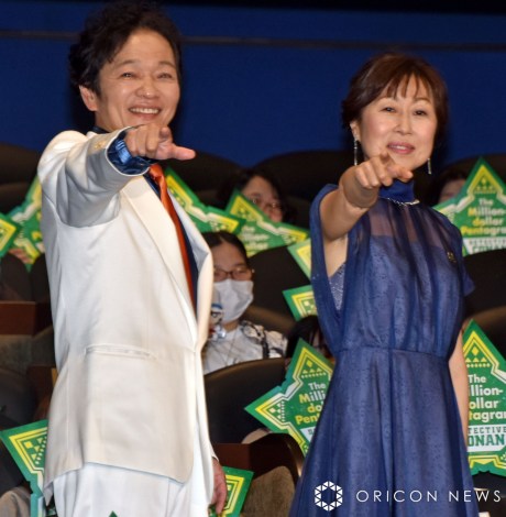 『名探偵コナン　100万ドルの五稜星（100まんドルのみちしるべ）』の公開記念舞台あいさつに登壇した（左から）山口勝平、山崎和佳奈 （C）ORICON NewS inc. 