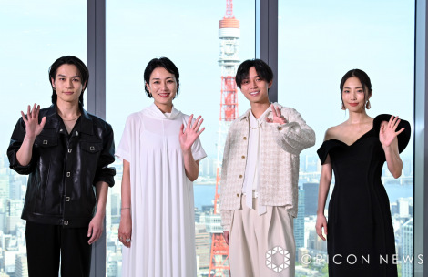 ドラマ『東京タワー』放送を前に心境を明かした（左から）松田元太、板谷由夏、永瀬廉、MEGUMI （C）ORICON NewS inc. 