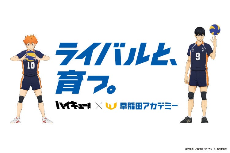 ハイキュー!!』×早稲田アカデミー動画公開 交通広告も展開で全10