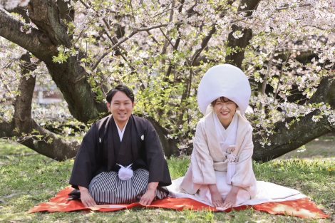 12日放送『新婚さんいらっしゃい！』モノマネ芸人・MAB夫妻（C）ABCテレビ 