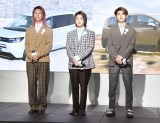 Honda『新型FREED』新CM発表会に出席したMrs.GREEN APPLE（左から）藤澤涼架、大森元貴、若井滉斗（C）ORICON NewS inc. 