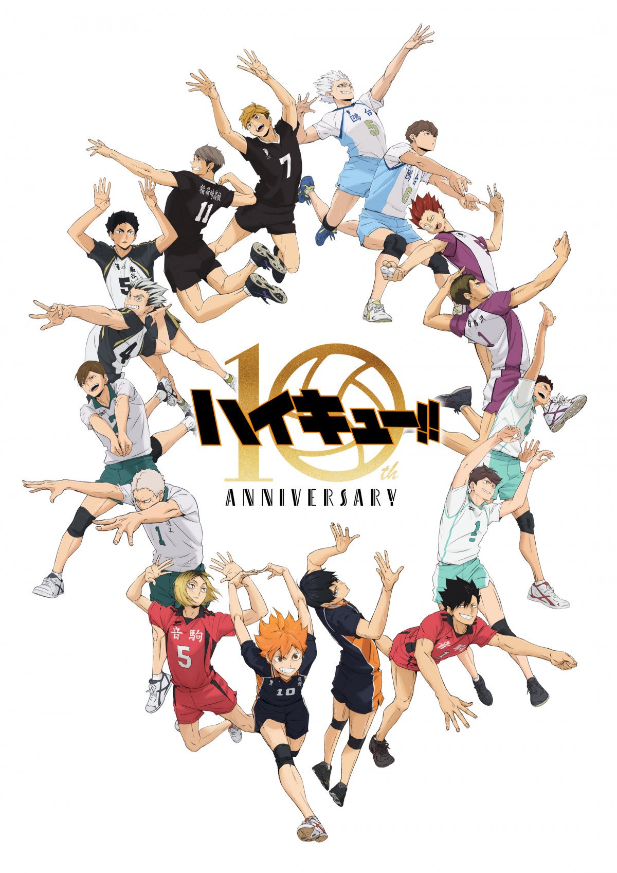 アニメ『ハイキュー!!』10周年記念集合ビジュアル完成 学校ビジュアルがひとつの絵に | ORICON NEWS