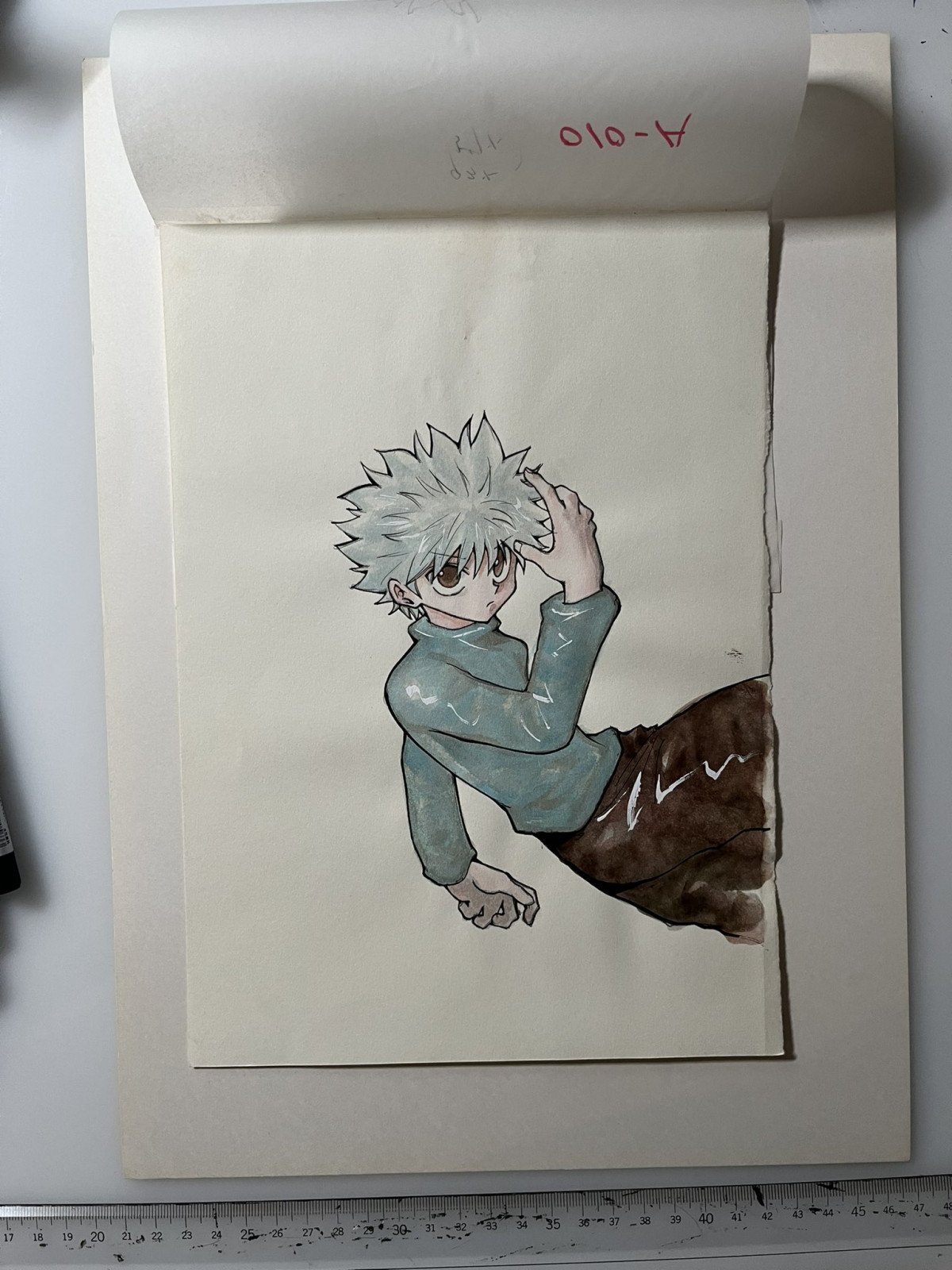 HUNTER×HUNTER クロロ A4サイズ墨絵【原画】（ハンター×ハンター