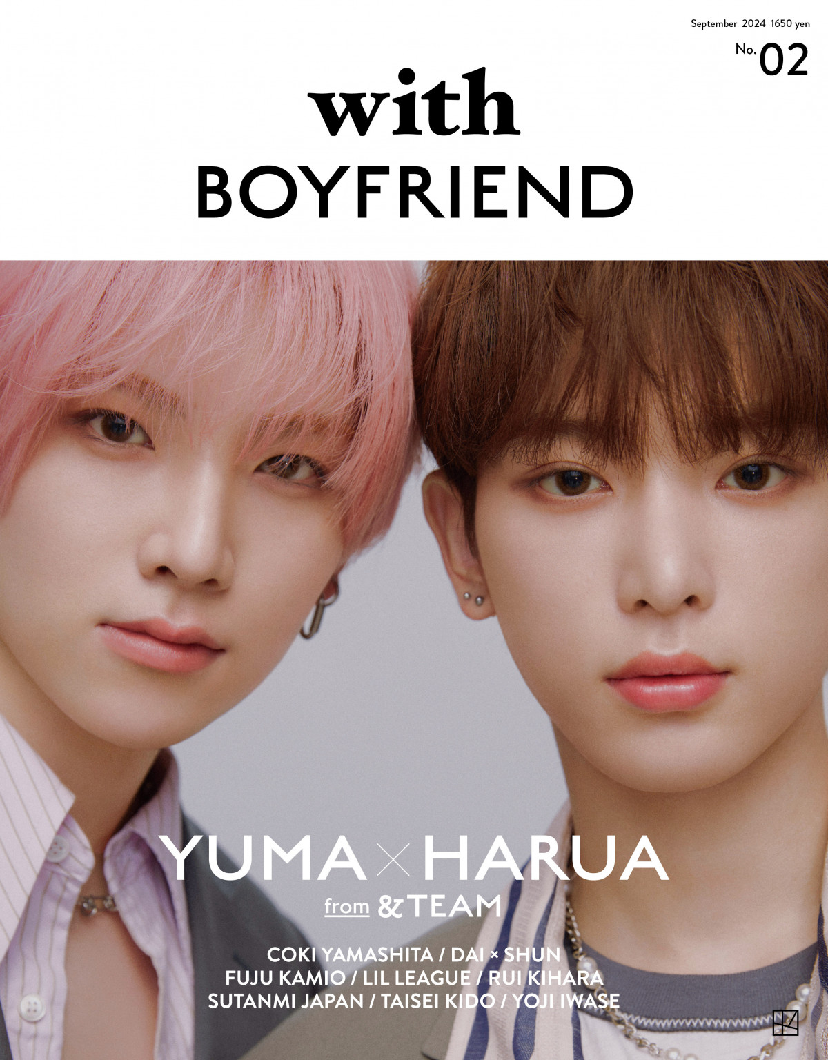 ＆TEAM YUMA×HARUA 『with BOYFREND』の両面表紙飾る 撮り下ろしは「cool ver.」と「relax ver.」の2種類  | ORICON NEWS