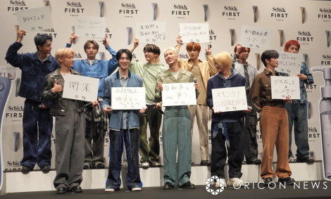 �u�r���[�e�B�[�O���[�~���O�u�����h�wSchick FIRST TOKYO�x�VCM���\��ɏo�Ȃ���INI�i�O�񍶂���j�ؑ����ƁA����Y��A�r�藝�l�A���c�v�A�㓡�Б��i��񍶂���j�c������A���L�}�A���ˑ喲�A���菠�C�A���q����A�����l �iC�jORICON NewS inc. 