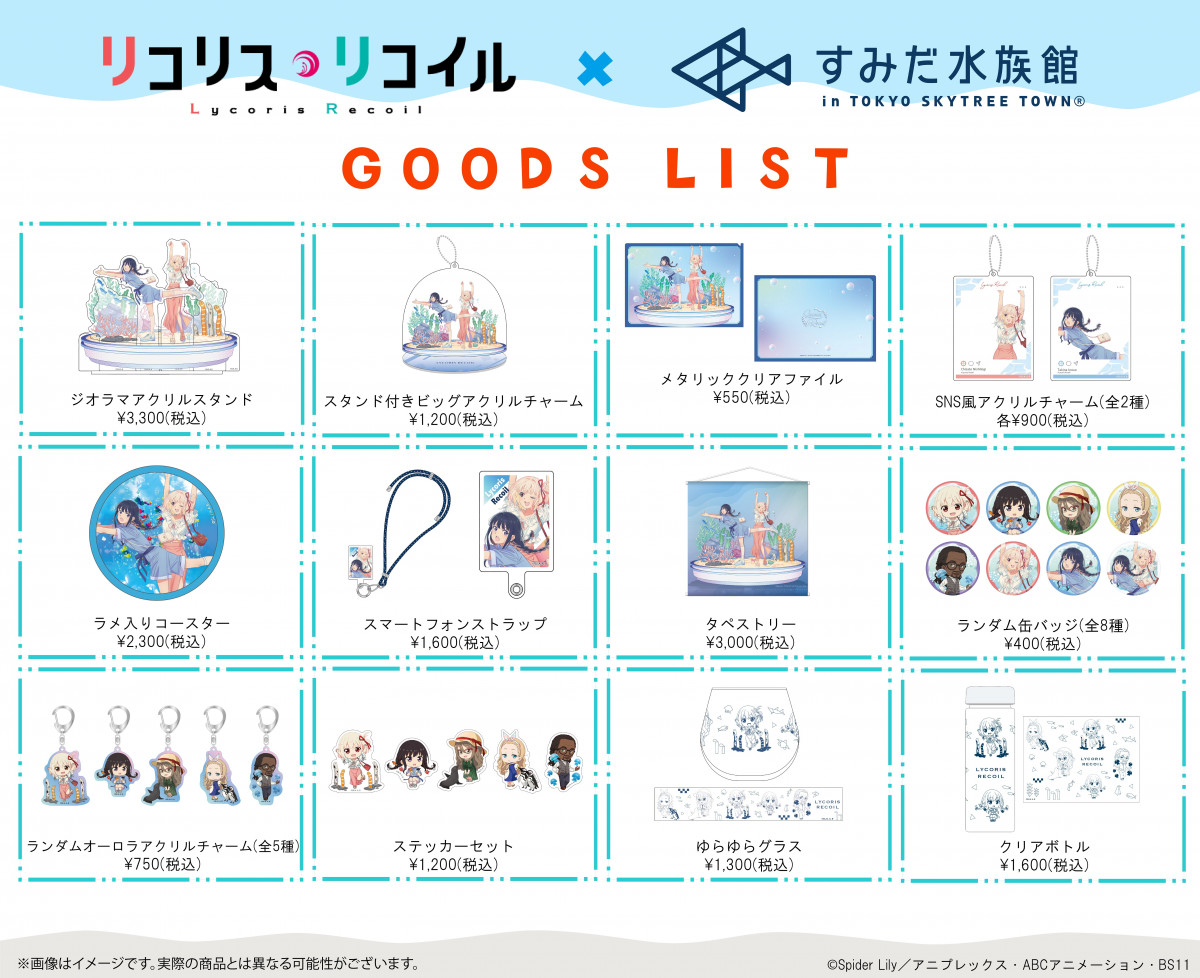 たきな 缶バッジ リコリスリコイル×すみだ水族館 コラボ　５点 たきな 缶バッジ リコリスリコイル×すみだ水族館 コラボ5点