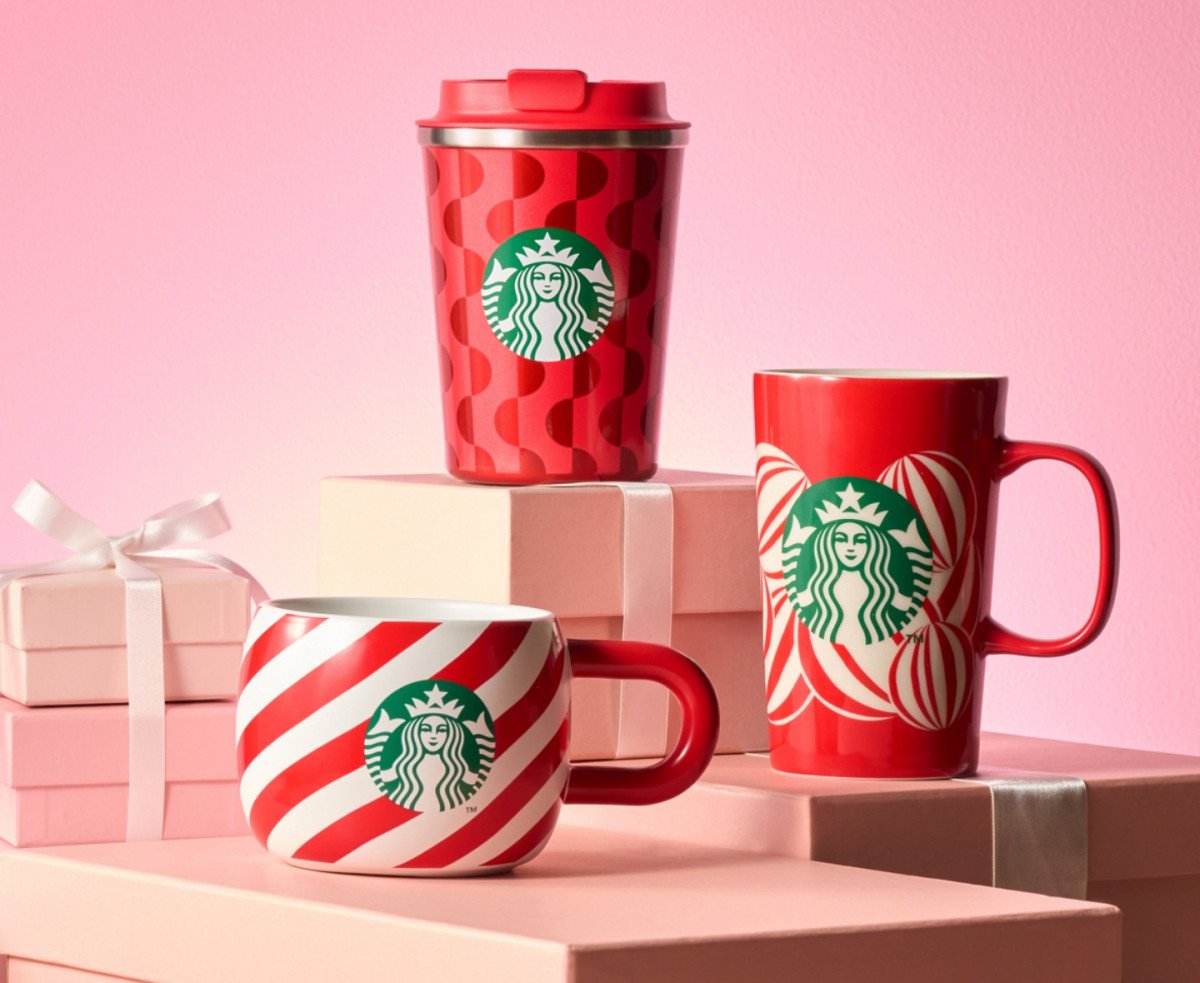 スタバ新作グッズ】今年のクリスマスグッズは赤×白の“キャンディーケーン”、ピエロに扮したベアリスタも | ORICON NEWS