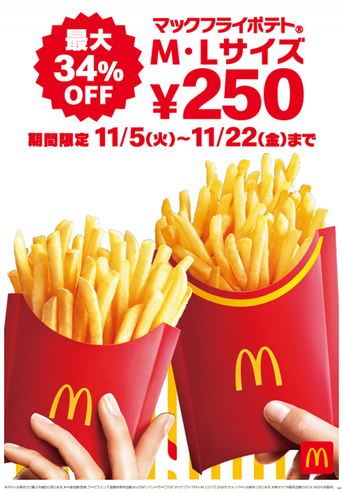マクドナルド“長ーーーくおトクが続く”18日間 「マックフライポテトM