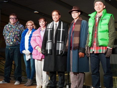 ミュージカル『グラウンドホッグ・デー』ゲネプロ公開前囲み取材に参加した福田雄一、豊原江理佳、咲妃みゆ、桐山照史、戸塚純貴、川久保拓司 （C）ORICON NewS inc. 