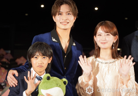 映画『うちの弟どもがすみません』公開前夜祭に登壇した（左から）内田煌音、那須雄登、畑芽育 （C）ORICON NewS inc. 