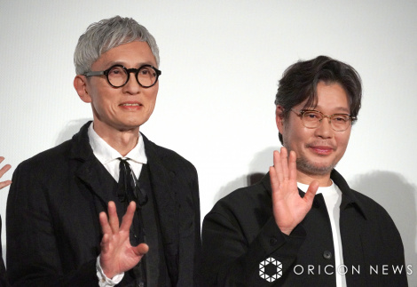 『劇映画 孤独のグルメ』初日舞台あいさつに登壇した(左から)松重豊、ユ・ジェミョン (C)ORICON NewS inc.