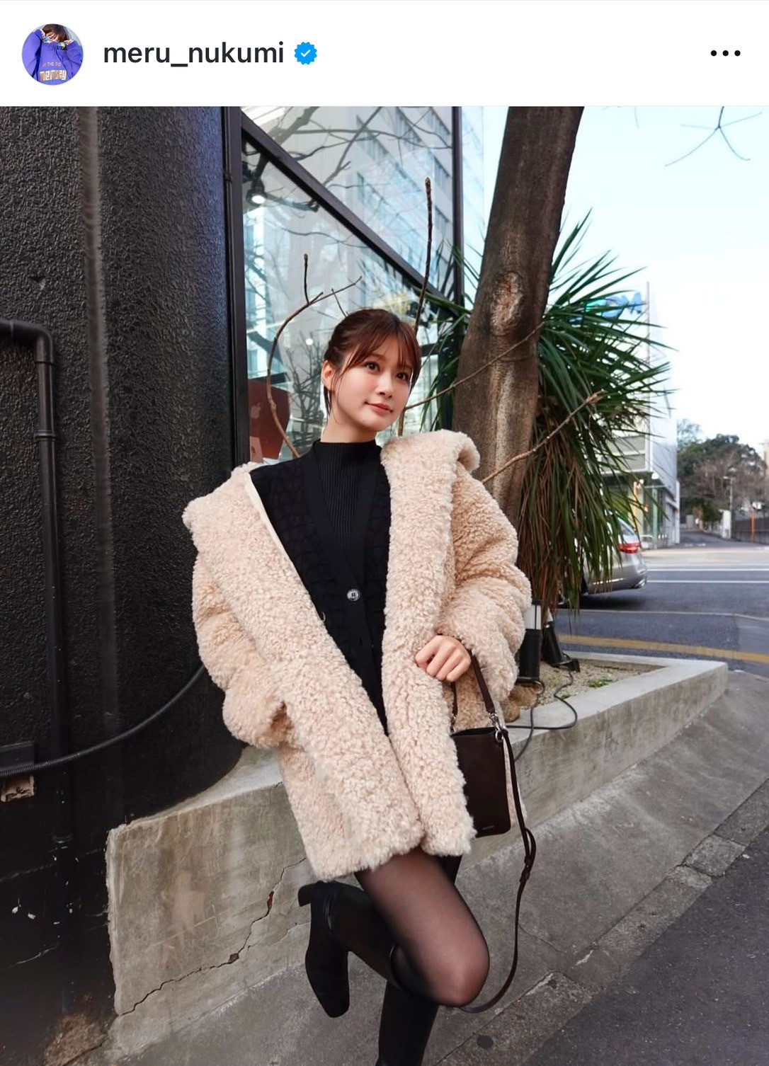 ゴミステーション パンスト めるる、絶妙透けタイツの私服姿「美脚が引き立つコーデ最高」「もふもふ感があって可愛い」 | ORICON NEWS