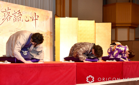 ミュージカル『昭和元禄落語心中』の制作発表に登場した（左から）古川雄大、山崎育三郎、明日海りお （C）ORICON NewS inc. 
