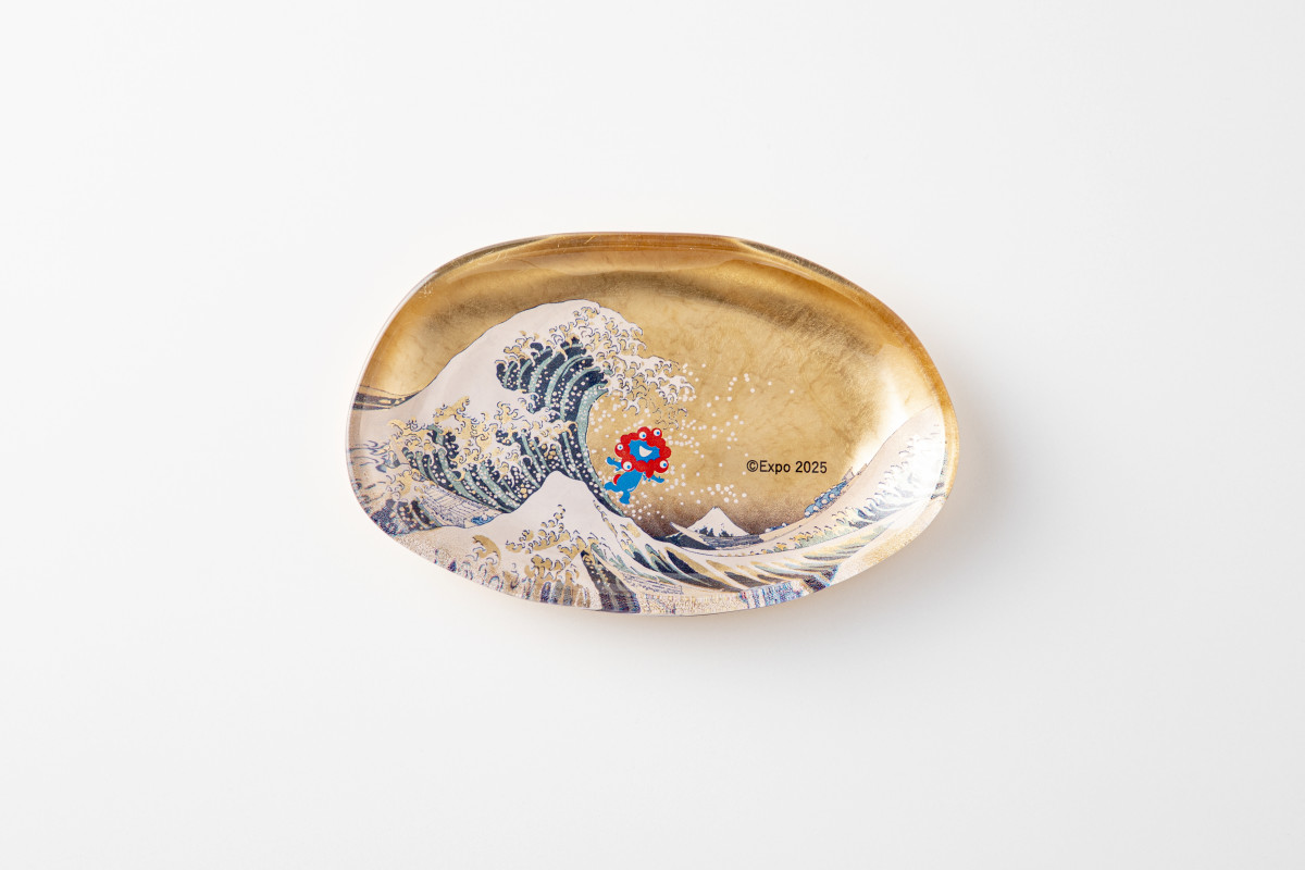 新品未開封】ミャクミャク 箔名画 北斎 ガラストレー 箔一 大阪