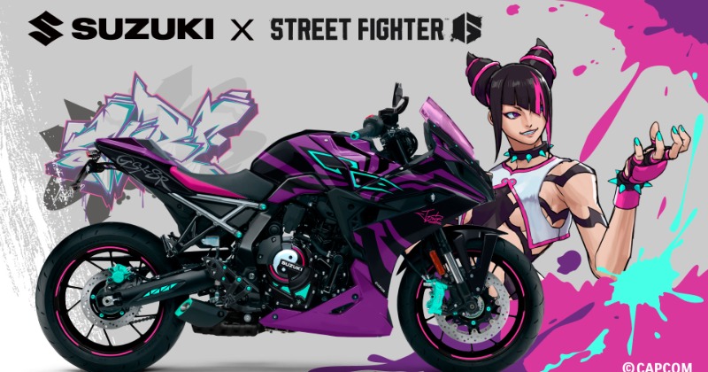 ストリートファイター6』スズキ、コラボバイク発表 ジュリの“蜘蛛模様