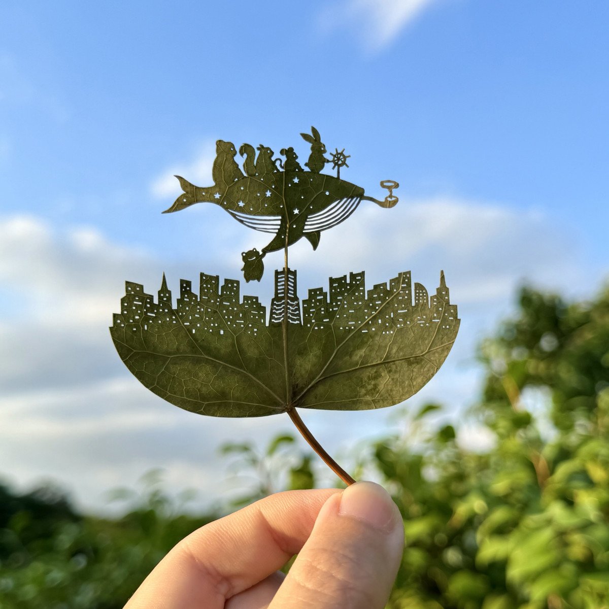 ✨稀少・美品/１点もの/Mitsuru Koga/葉っぱ/切り絵アート ✨稀少・美品/1点もの/Mitsuru Koga/葉っぱ/切り絵アート 葉っぱ切り絵」