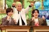 『今夜はナゾトレ　かわいい動物の学べる秘密２６連発！富士サファリパーク潜入SP』に出演する阿部亮平、長谷川雅紀、松倉海斗 （C）フジテレビ 