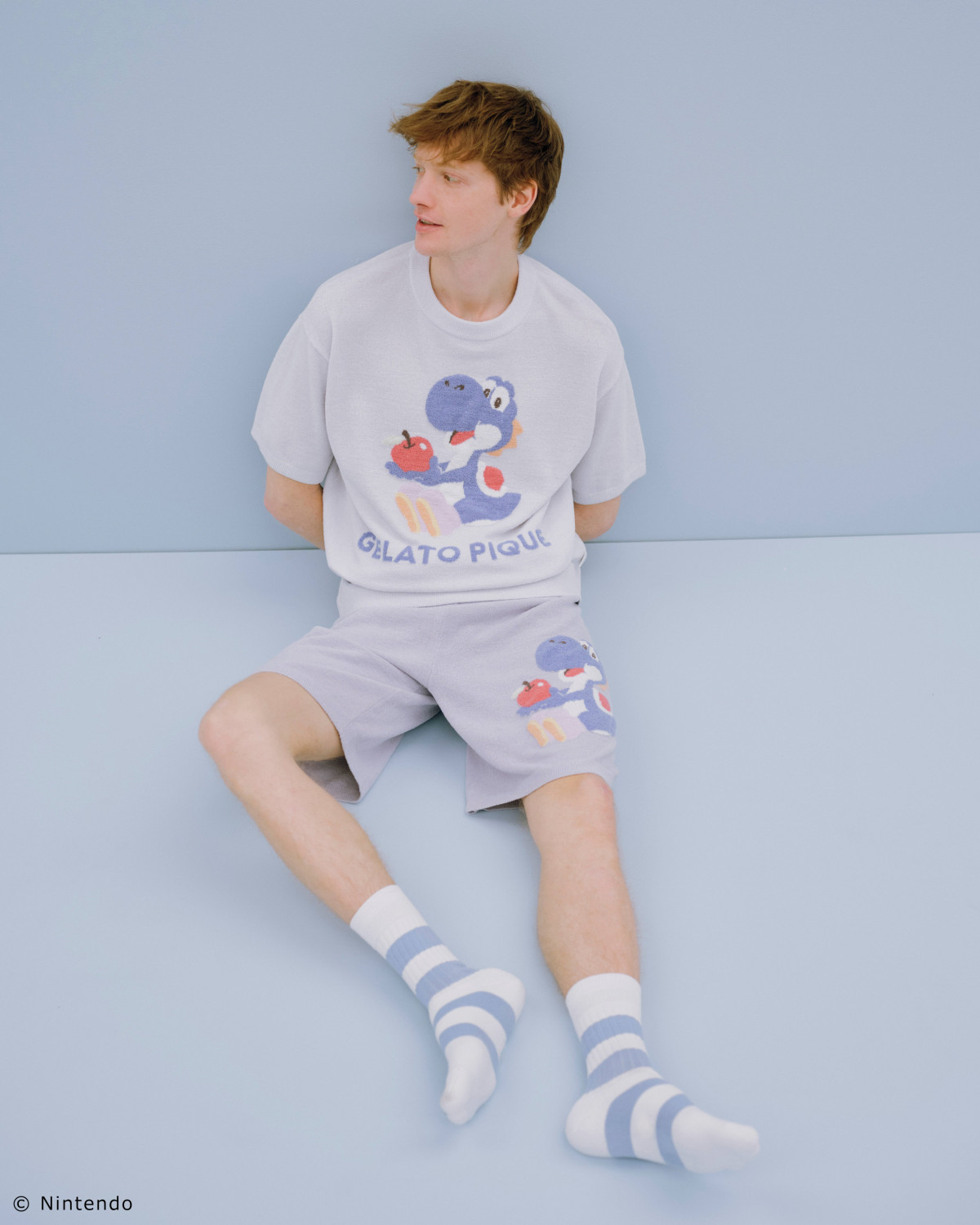 ジェラートピケ　キノピオ&ヨッシージャガードプルオーバーショートパンツセット スーパーマリオ】【レディース】キノピオ＆ヨッシージャガード