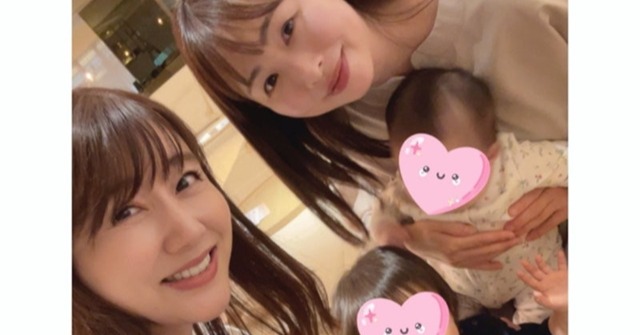43歳・安めぐみ、元AKB48メンバーと親子4ショット 美スタイルにも反響「ママに見えない」