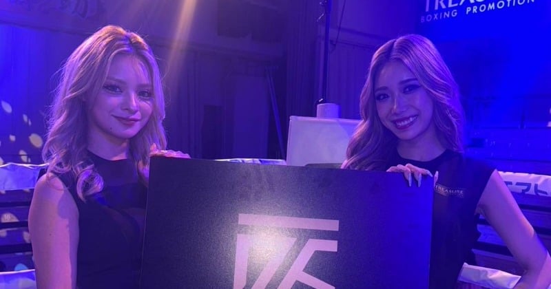 ギャルモデル・まぁみ&あおぽん、黒のミニスカワンピでラウンドガール 興奮を語る