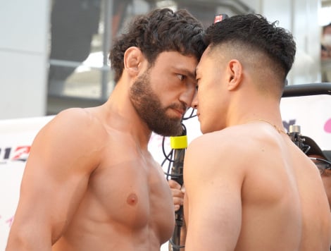 �wRIZIN LANDMARK 11 in SAPPORO�x��15�����őΐ킷�郔�K�[���E�P�����t�i���j�Ɩؑ��A�� �iC�jORICON NewS inc. 