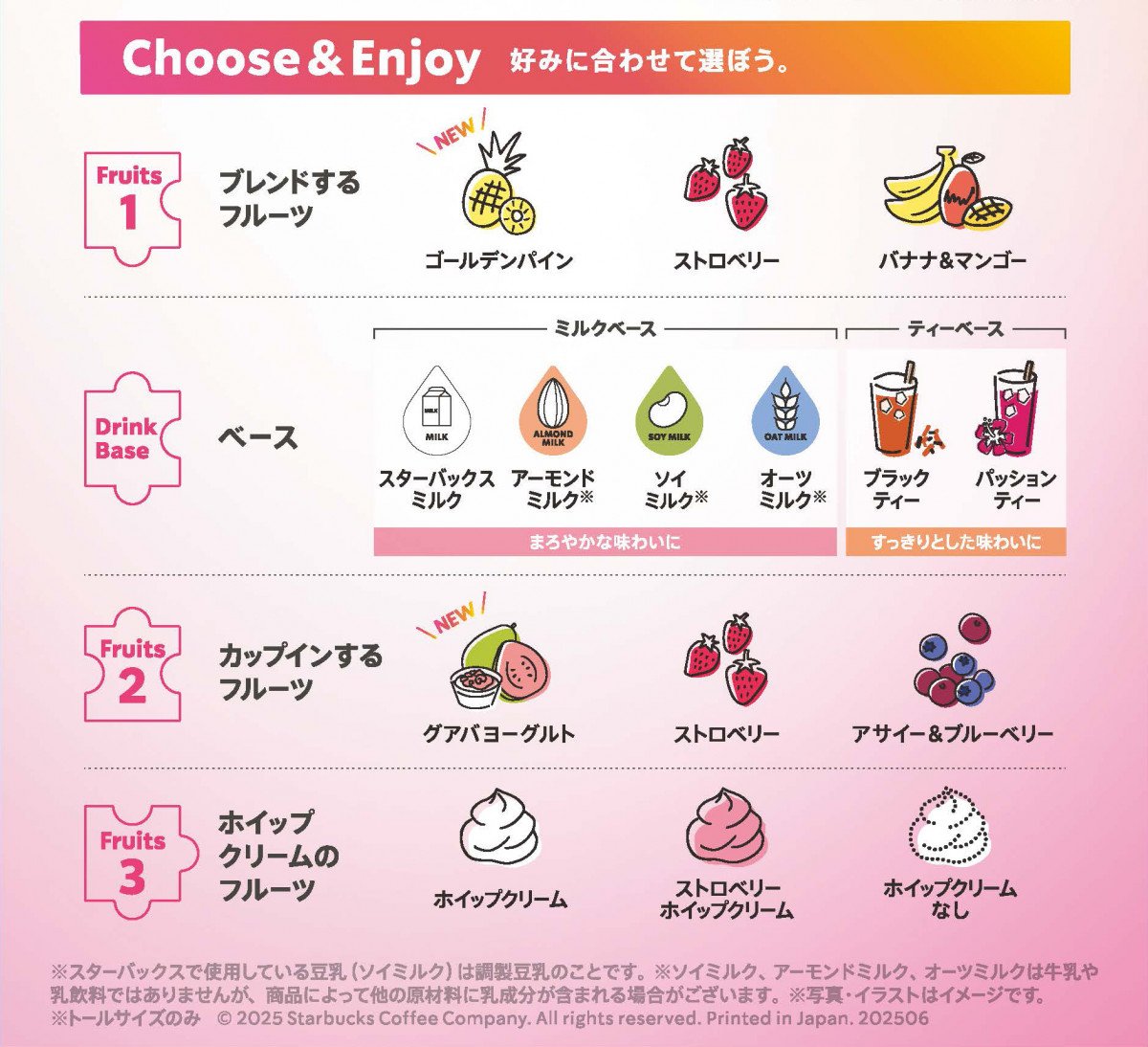 スタバ新作】グアバとゴールデンパインが主役、“組み合わせ自由”な一杯