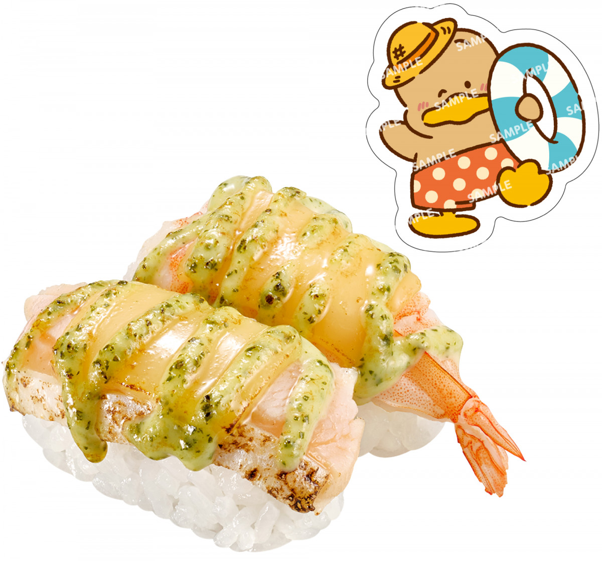 スシローが『はぴだんぶい』と初コラボ 限定おすし＆スイーツが