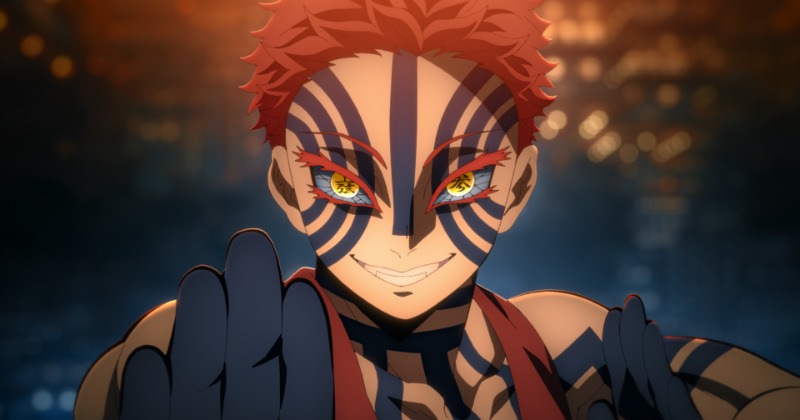 ୨୧鬼滅の刃୨୧猗窩座 上弦集結 缶バッジ 劇場版 ufotable 鬼滅の刃 ufotable 劇場物販 上弦集結 ランダム缶バッジ 猗窩座