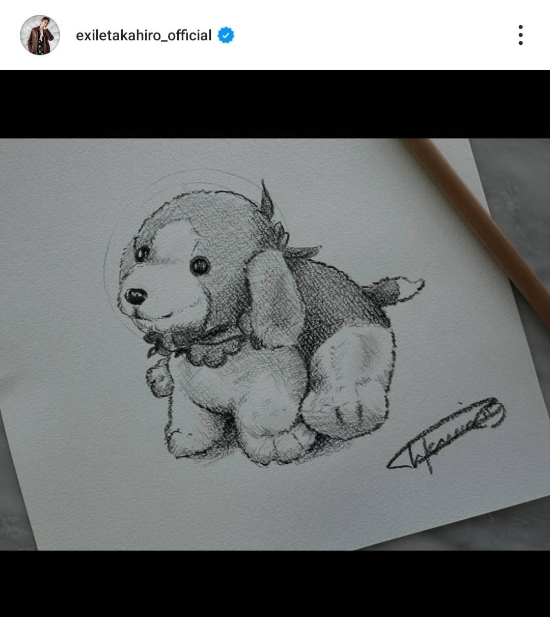 EXILE TAKAHIRO、鉛筆1本で描いたイラストが「うますぎ」「多才すぎる