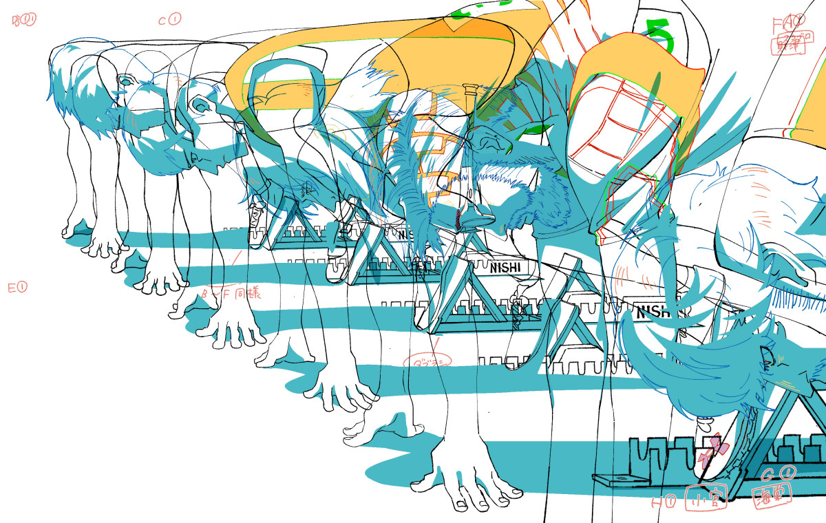 ひゃくえむ。』原画6点公開 緊迫のスタート直前の姿など描かれる