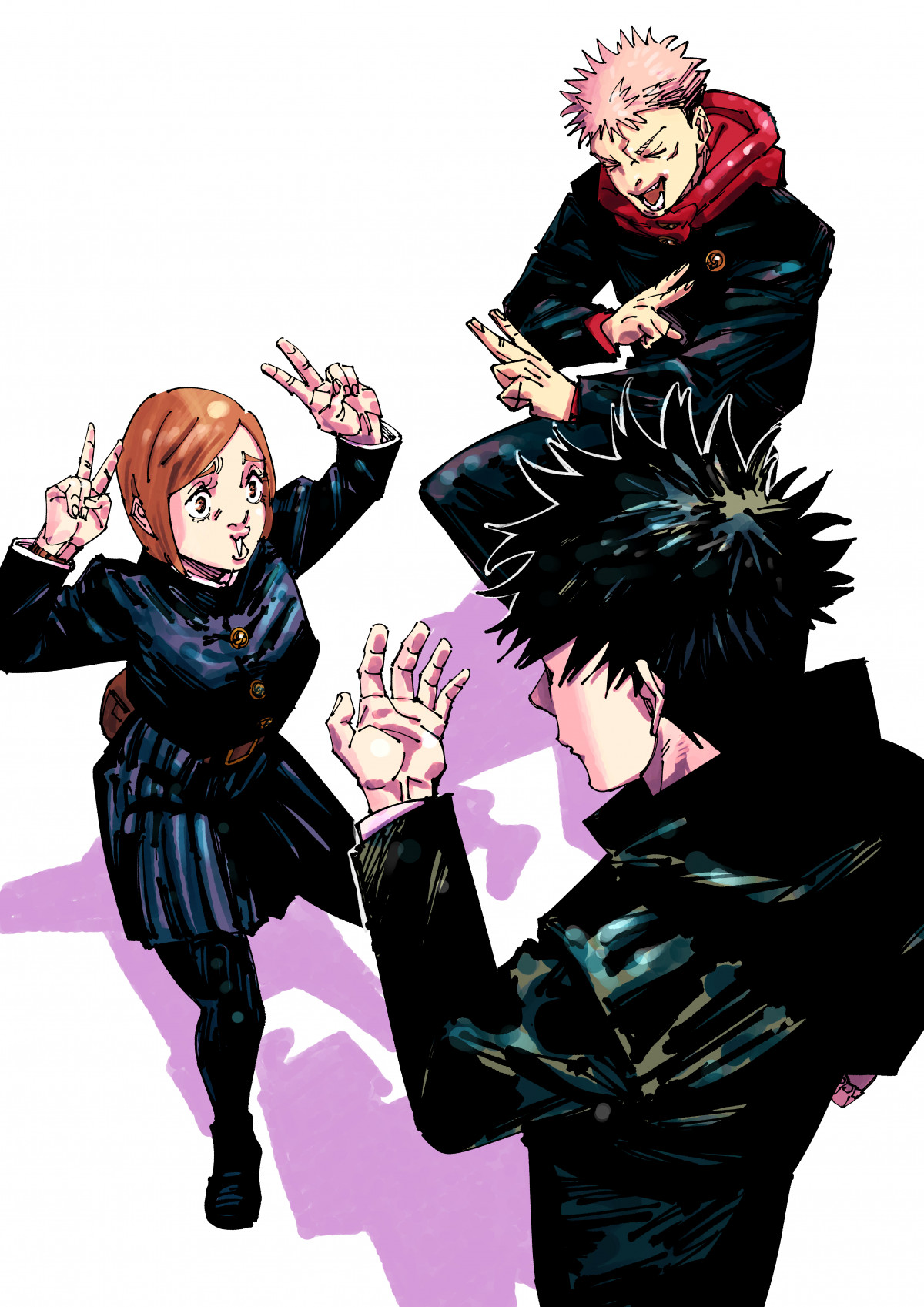 呪術廻戦』虎杖＆伏黒＆釘崎がじゃんけんで対決？ 「じゅじゅさんぽ