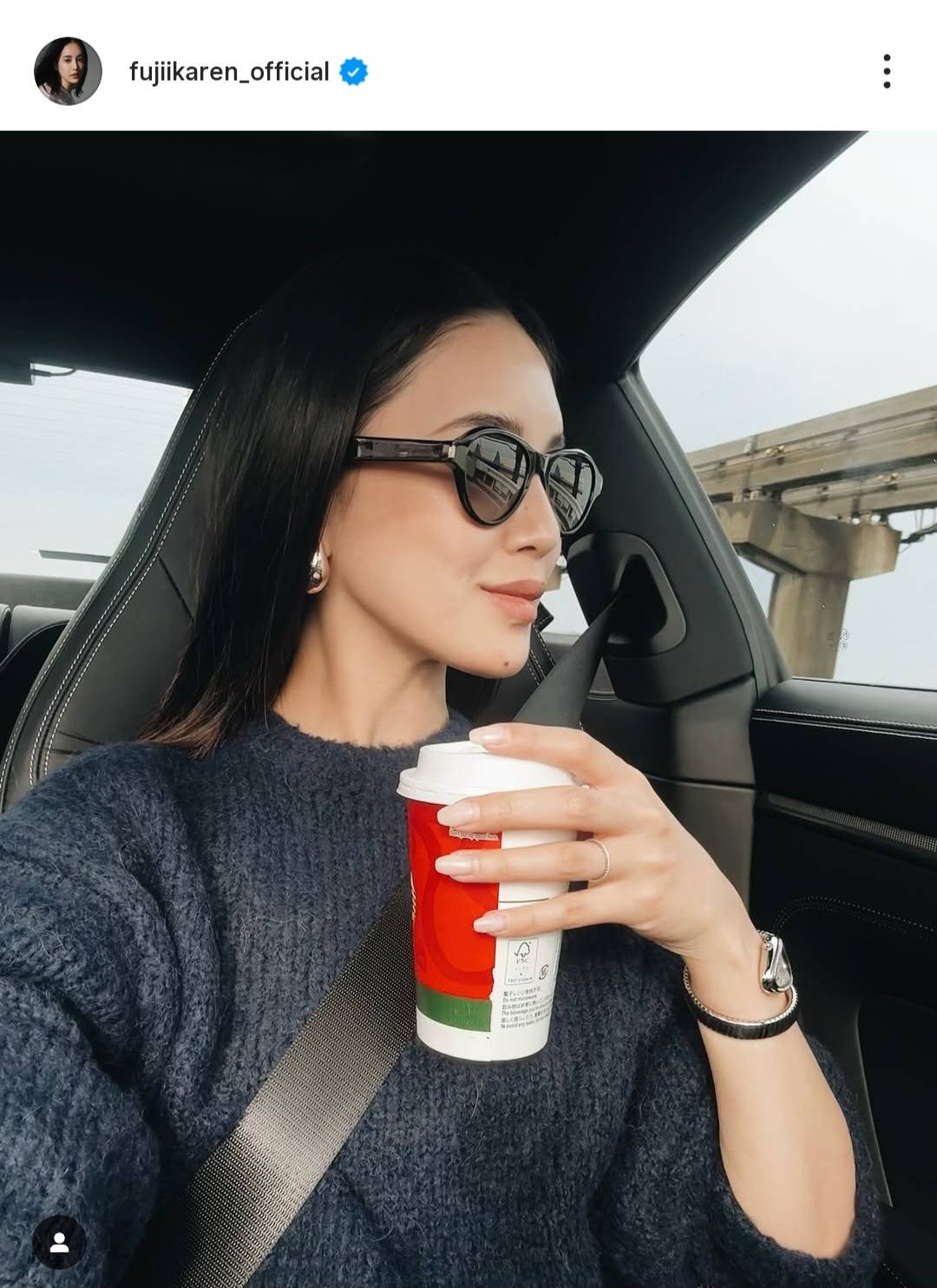 藤井夏恋、車内で余裕を感じる自撮り「ヨーロッパのモデルさん