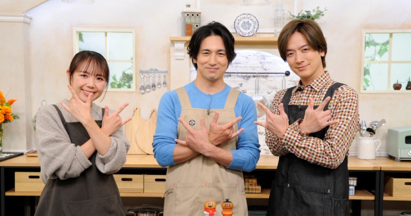 DAIGO、親友・高橋光臣とエプロン姿 2人のやり取りに共演者もほっこり「仲良しなんですね」