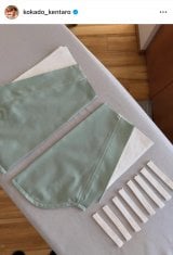 �R�J�h�P���^���E�u�u�R�J�h�ƃ~�V���v�̃R�J�h�p���c�̌^���������������āA�e�[�p�[�h���ɂ߂ɂ��Ă��傢�X�g���[�g�C���ɂ��Ă݂܂��� �x���g���[�v���t�����̂Ńx���g�����p�Ɂv(�ʐ^�̓C���X�^�O���� @kokado_kentaro ���) 